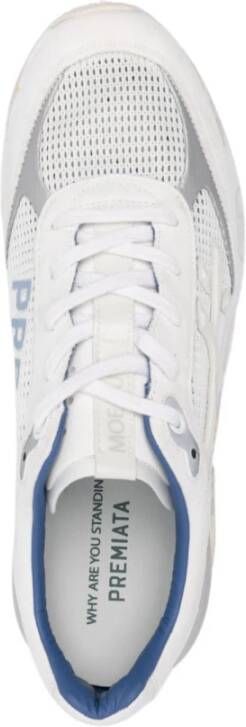 Premiata Witte Panelen Leren Sneakers Multicolor Heren