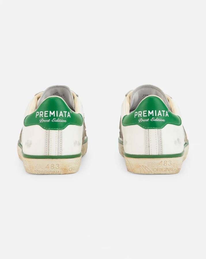 Premiata Witte Sneakers met Groene Details