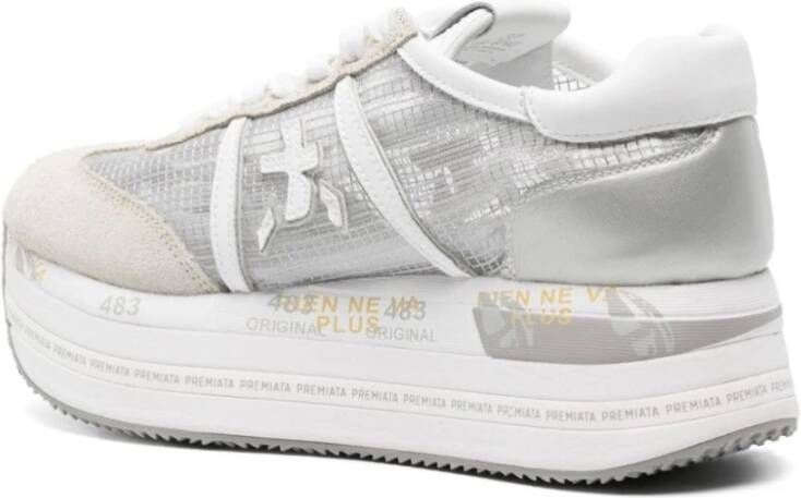 Premiata Witte Sneakers met Mesh Detail Multicolor Dames
