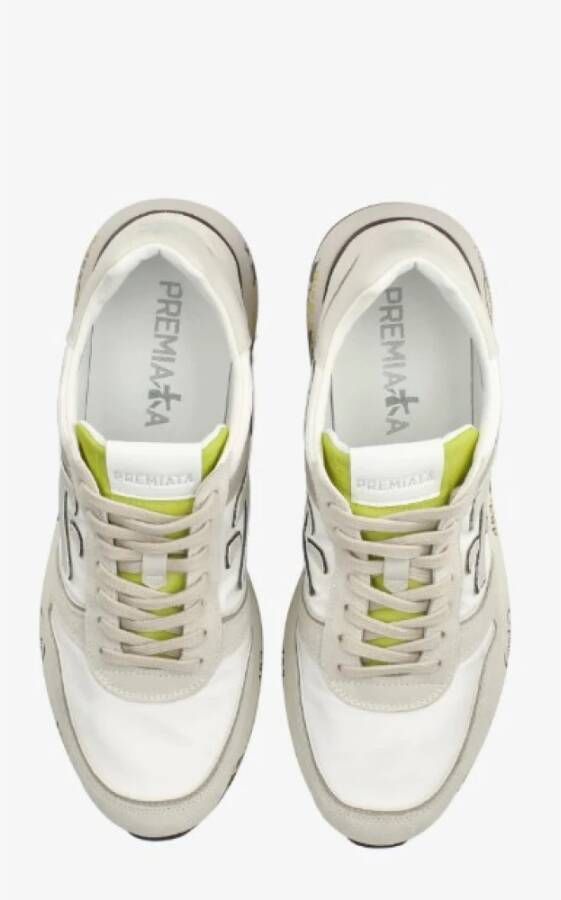 Premiata Witte Sneakers met Suède Details