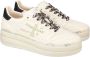 Premiata Low-Top Sneakers Animal Print Laces Ivory Leather And Suede Sneaker in wit - Thumbnail 15