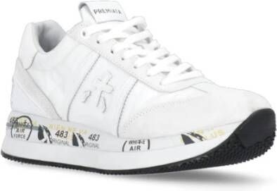Premiata Witte Sneakers Ronde Neus Logo Hiel White Dames