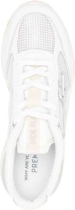 Premiata Witte Sneakers Ronde Neus Logo Patch White Dames