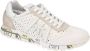 Premiata Lucy D Geperforeerde Canvas Sneakers Wit Zand Beige - Thumbnail 2