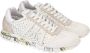 Premiata Lucy D Geperforeerde Canvas Sneakers Wit Zand Beige - Thumbnail 4