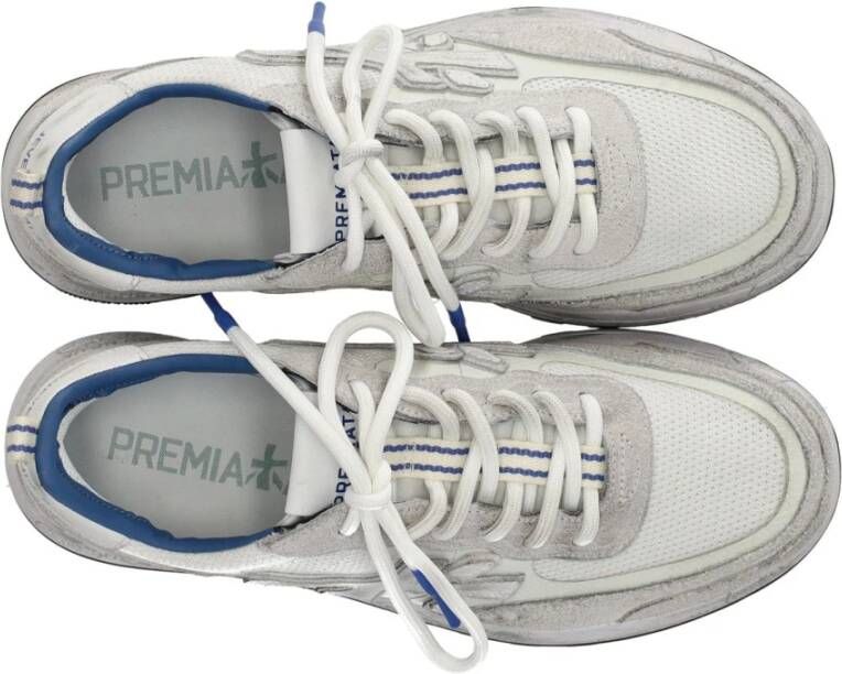 Premiata Witte Suède Mesh Leren Sneaker