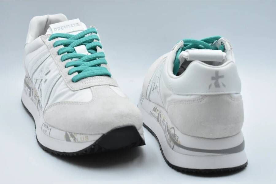 Premiata Witte Veterschoenen Casual Glam