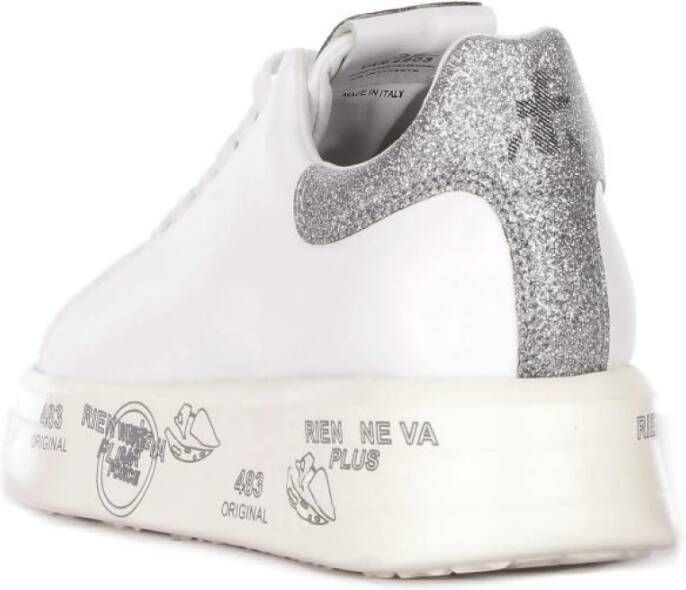 Premiata Witte Veterschoenen met Logo Detail Wit Dames