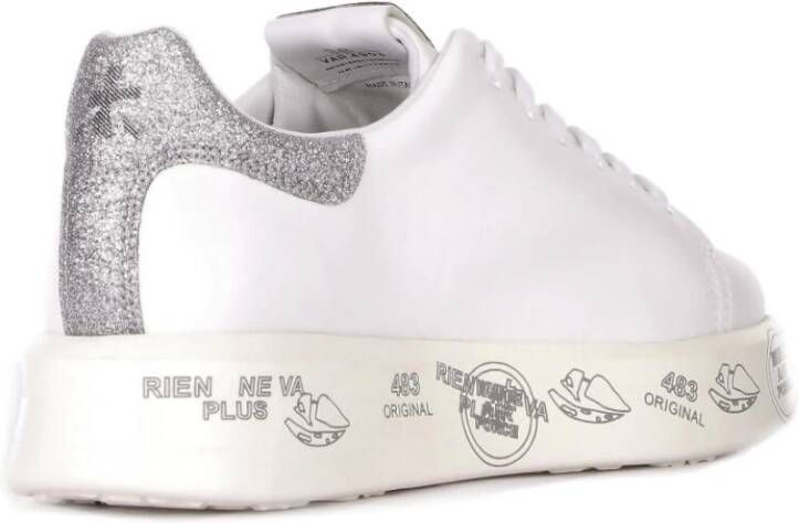 Premiata Witte Veterschoenen met Logo Detail Wit Dames