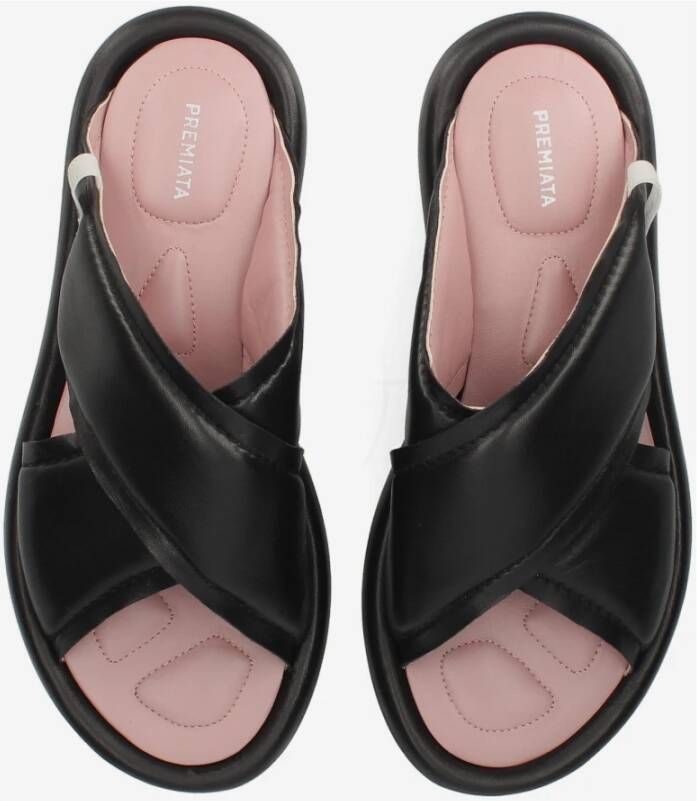 Premiata Zachte sleehak sandalen met gewatteerde nappa Black Dames