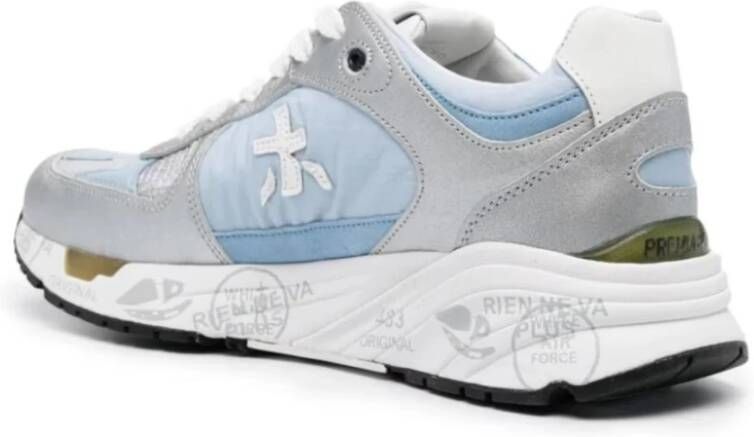 Premiata Zilveren Leren en Technische Stof Sneakers Gray Dames