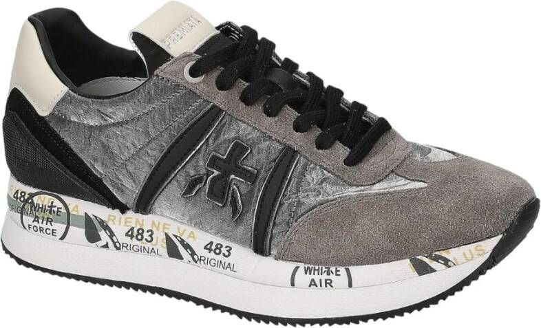 Premiata Stijlvolle Zilveren Sneakers Gray Dames