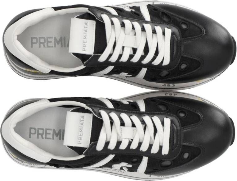 Premiata Zwart en wit leren sneaker