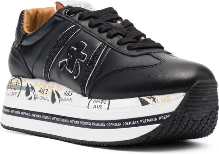 Premiata Zwarte Beth Platform Sneakers Zwart Dames