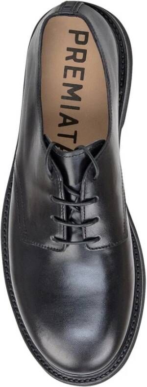 Premiata Zwarte leren veterschoenen