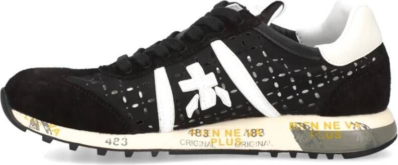 Premiata Zwarte Lucy Sneakers met Geperforeerd Detail Black Dames