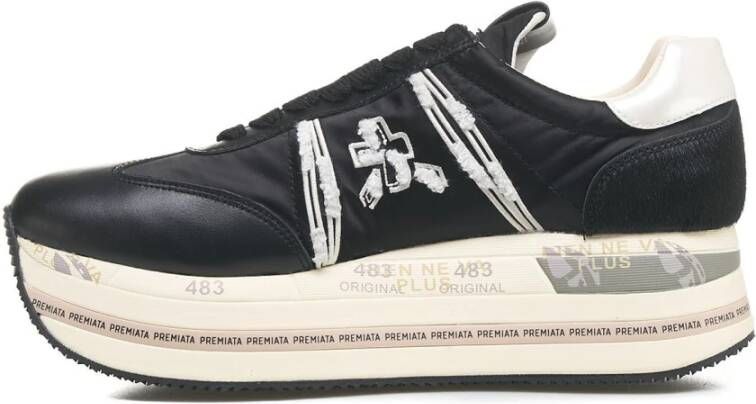 Premiata Black Platform Sneakers Beth Black Dames