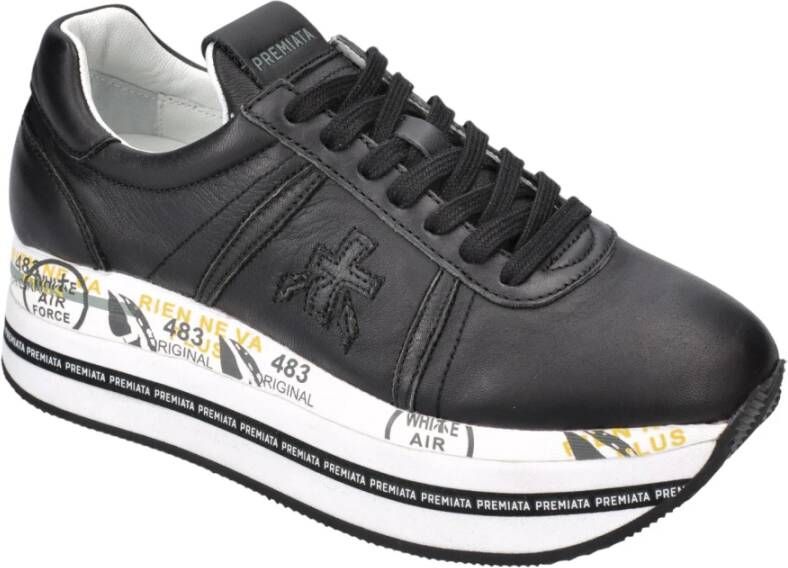 Premiata Beth sneakers met plateauzool Zwart - Foto 5