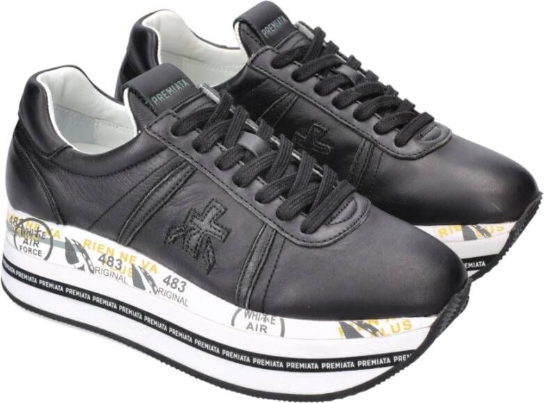 Premiata Beth sneakers met plateauzool Zwart - Foto 7