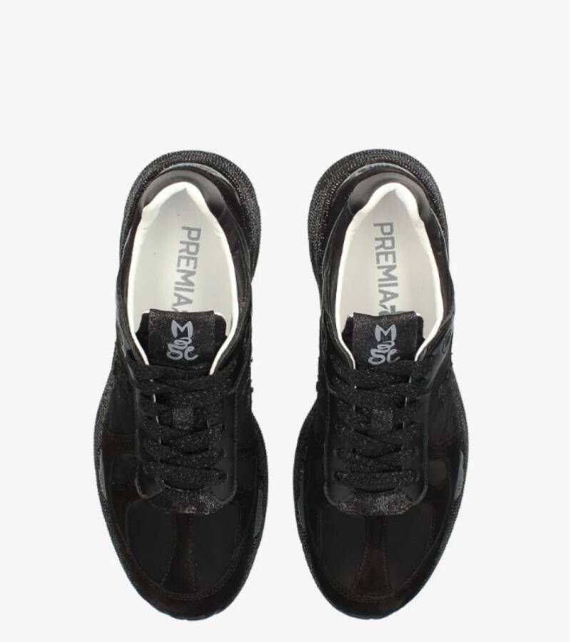 Premiata Zwarte Sneakers met Katoenen Veters