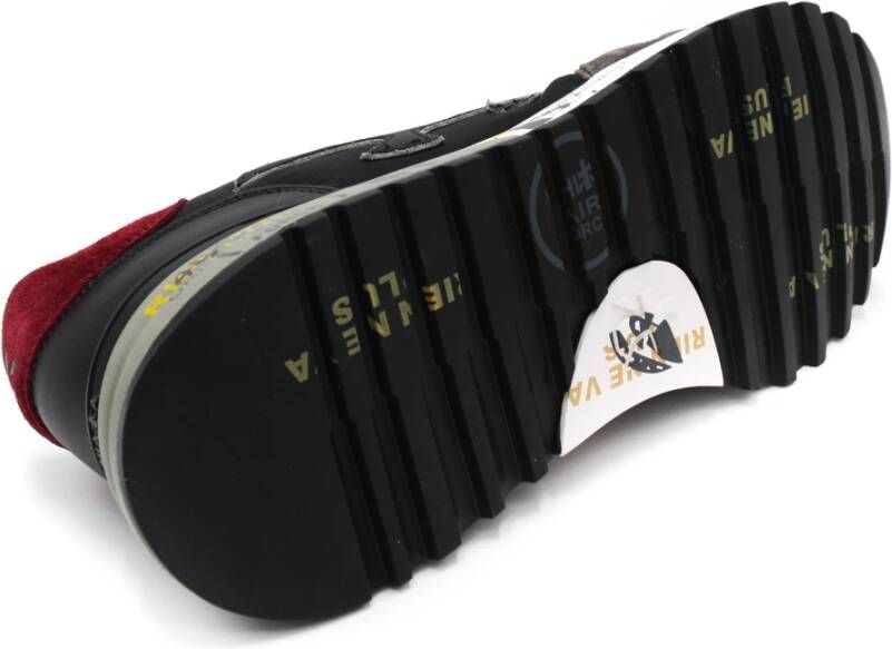 Premiata Zwarte Sneakers met Leren Voering en Rubberen Zool Zwart Heren