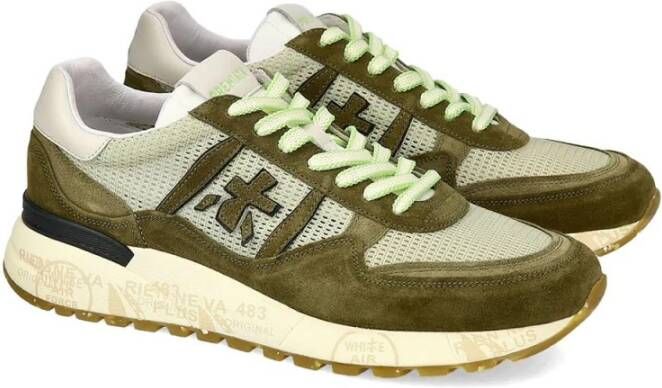 Premiata Groene Sneakers Ss24 Multicolor Heren