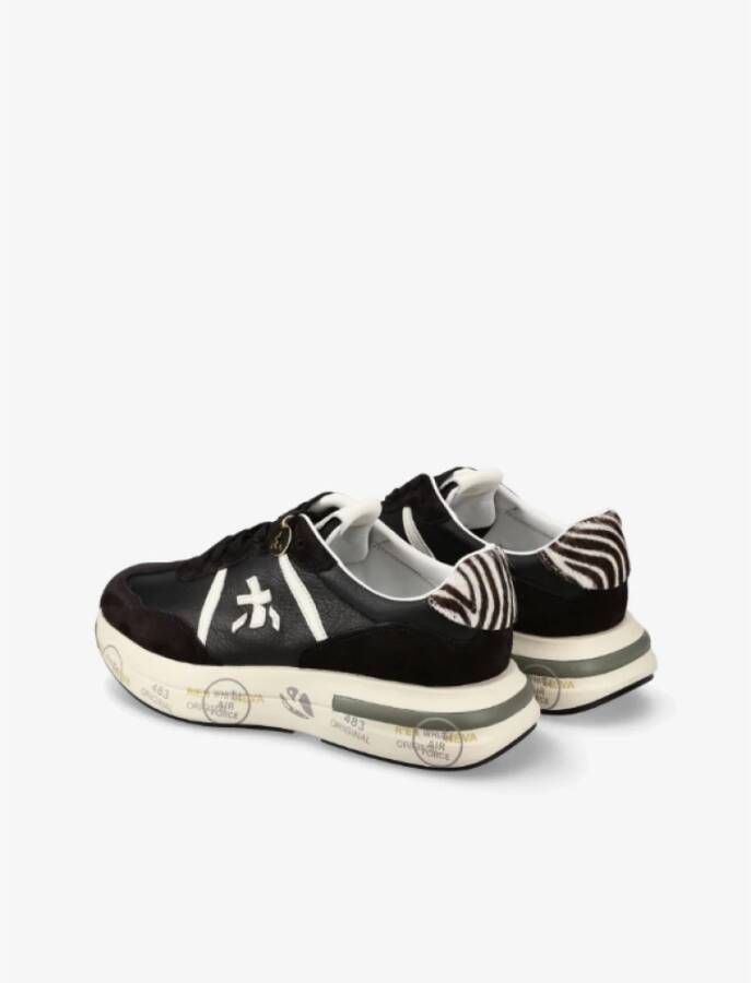 Premiata Zwarte Sneakers met Zebra Detail