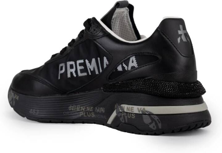 Premiata Zwarte Sneakers van Technisch Textiel en Leder Black Dames
