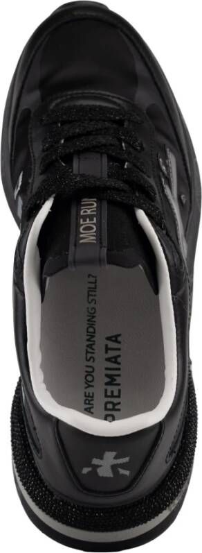 Premiata Zwarte Sneakers van Technisch Textiel en Leder Black Dames