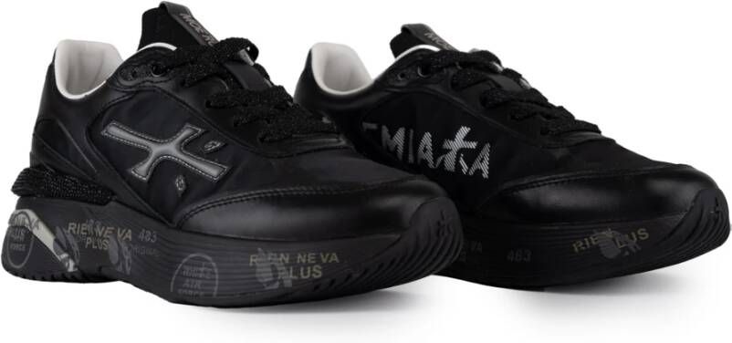Premiata Zwarte Sneakers van Technisch Textiel en Leder Black Dames