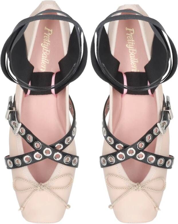 Pretty Ballerinas Stijlvolle leren dansschoenen met metalen oogjes