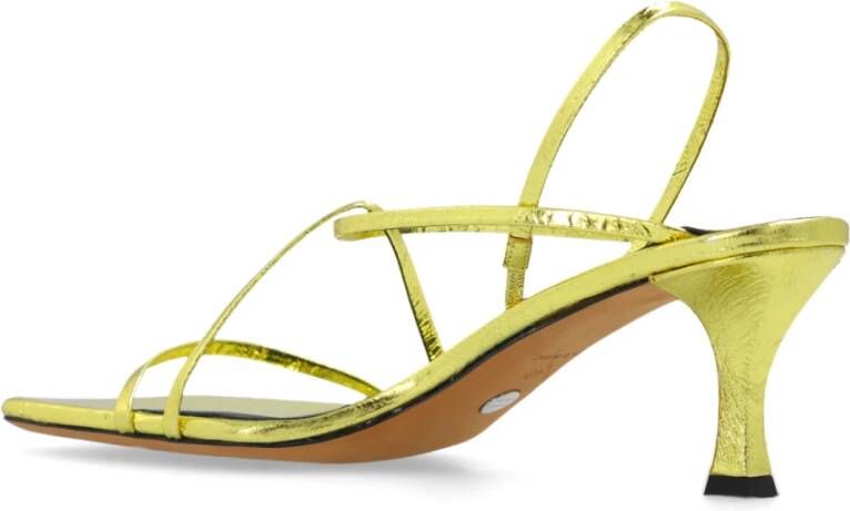Proenza Schouler Vierkante sandalen met bandjes en hakken Yellow Dames