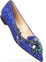 Prosperine Glitter Geborduurde Ballerina Schoenen Blue Dames - Thumbnail 2