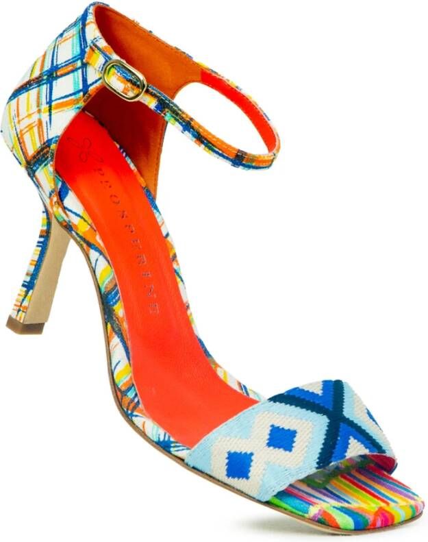 Prosperine Multicolor Enkelband met 8 cm Hak Multicolor Dames