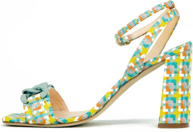 Prosperine Multicolor Stoffen Sandaal met Accessoire Multicolor Dames
