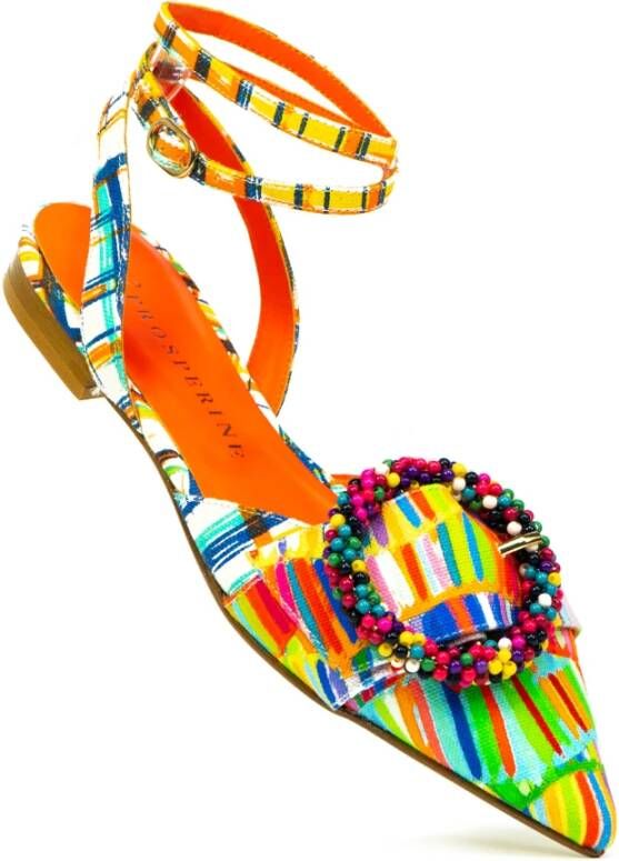 Prosperine Multicolor stoffen sandaal met enkelband Multicolor Dames