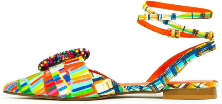 Prosperine Multicolor stoffen sandaal met enkelband Multicolor Dames
