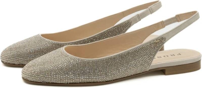 Prosperine Platina kristal platte schoenen Gray Dames