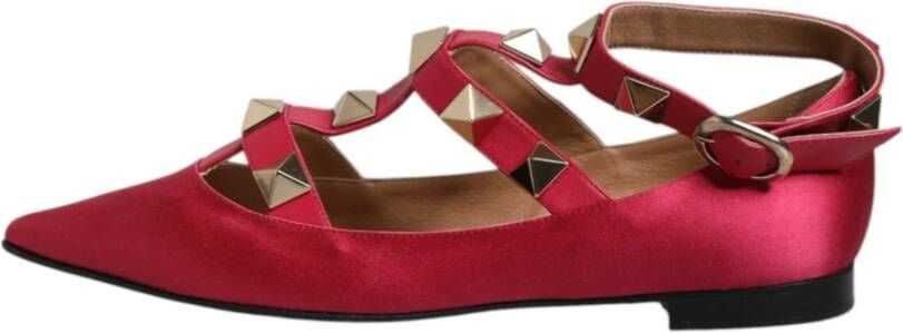 Prosperine Rode Gouden Studded Ballet Flats Schoenen