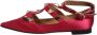 Prosperine Rode Gouden Studded Ballet Flats Schoenen - Thumbnail 2