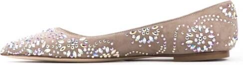 Prosperine Suede Ballerina met Holografische Kristallen