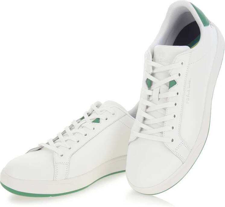 PS By Paul Smith Albany Leren Sneakers Wit Groen