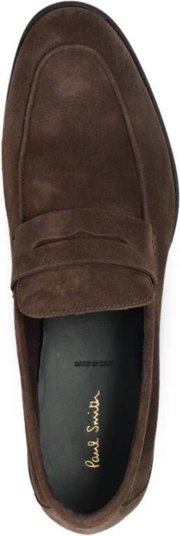 PS By Paul Smith Bruin Leren Blokhak Instap Schoenen