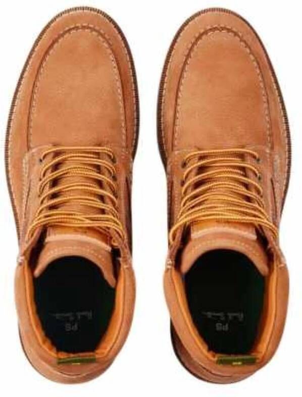 PS By Paul Smith Gestreepte veterschoenen van natuurlijk bruin leer