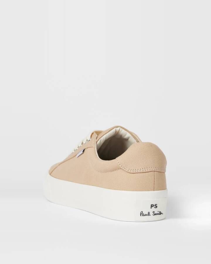 PS By Paul Smith Laag Uitgesneden Beige Canvas Sneakers