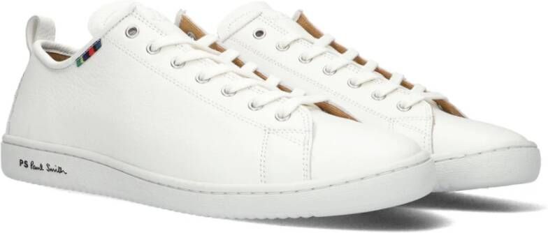 PS By Paul Smith Witte Leren Lage Sneakers Miyata White Heren