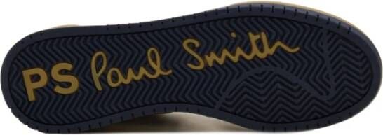PS By Paul Smith Witte leren sneakers met marineblauwe inzetstukken