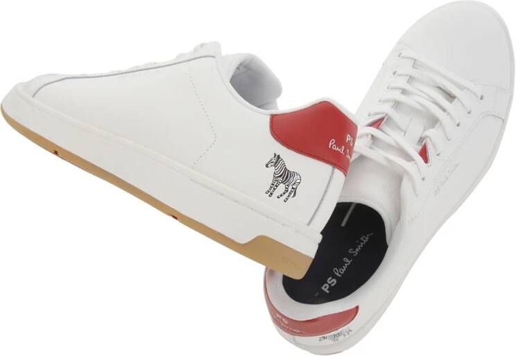 PS By Paul Smith Witte Rode Leren Albany Sneakers