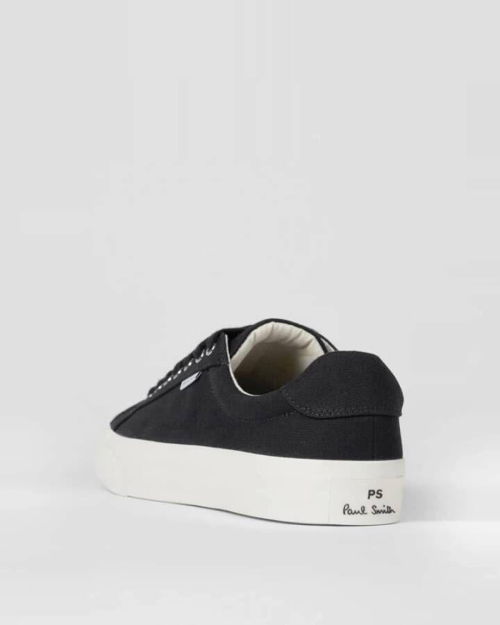 PS By Paul Smith Zwarte Canvas Lage Top Veterschoenen