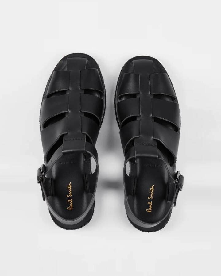 PS By Paul Smith Zwarte Fisherman Sandalen met Union Jack zool